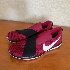 Nike Red and Black Slip-On Sneakers
